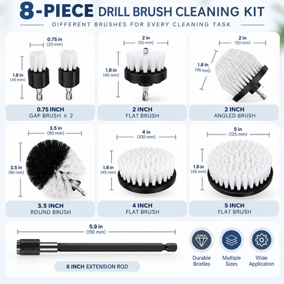 Dwellivoa® 8-Piece Power Scrub Brush Set