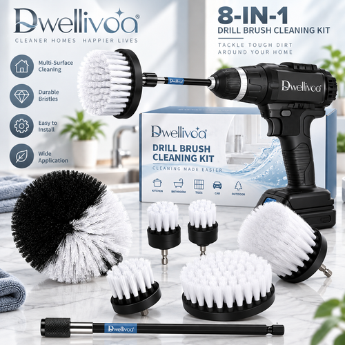 Dwellivoa® 8-Piece Power Scrub Brush Set