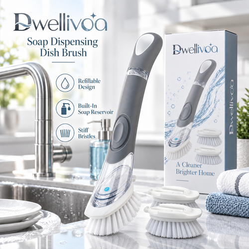 Dwellivoa® Soap Dispensing Dish Brush