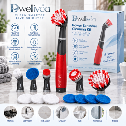 Dwellivoa® Multi-Surface Power Scrubber 18-Piece Kit