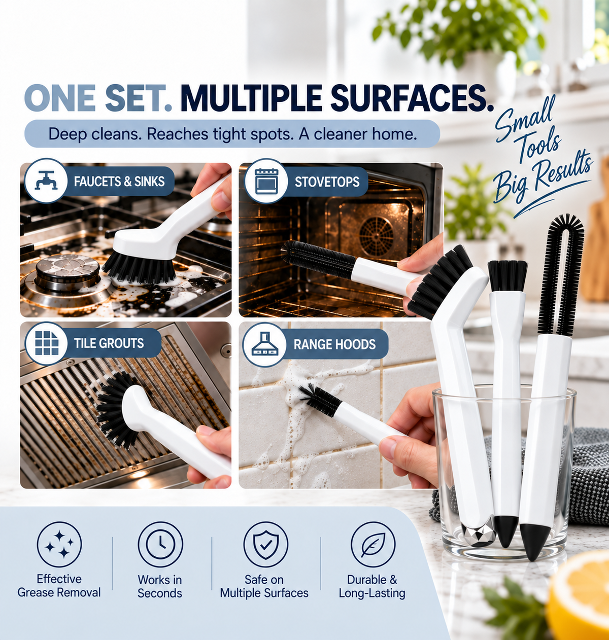 Dwellivoa® 3-Piece Precision Cleaning Brush Set