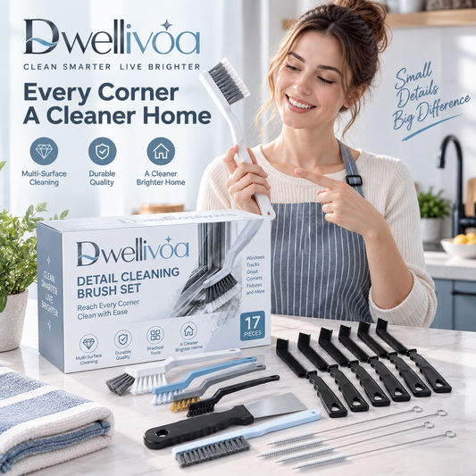 Dwellivoa® 15-Piece Detail Cleaning Brush Set