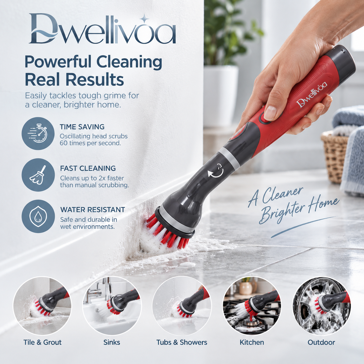 Dwellivoa® Multi-Surface Power Scrubber 18-Piece Kit